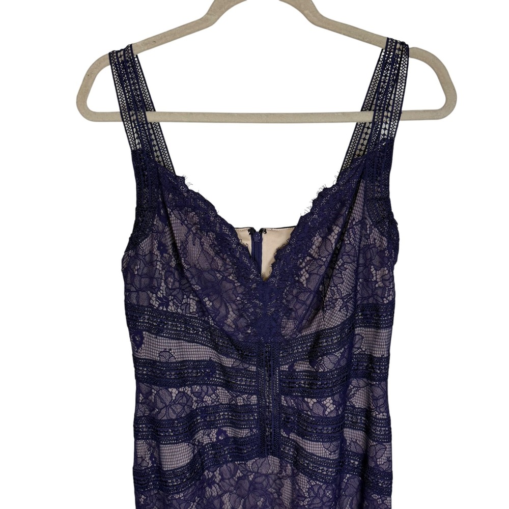 Tadashi Shoji Dutton Grape Purple Floral Lace V-Neck Gown Size 8‎ NWT Maxi Dress - Picture 5 of 13